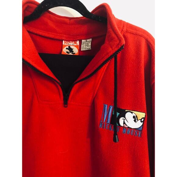 Mickey Mouse Sz S/M Fleece Jacket Embroidered Disney Inc Vintage 1990's Men - Picture 4 of 6